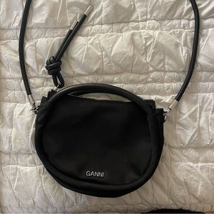 Ganni used 1 time nylon black crossbody!